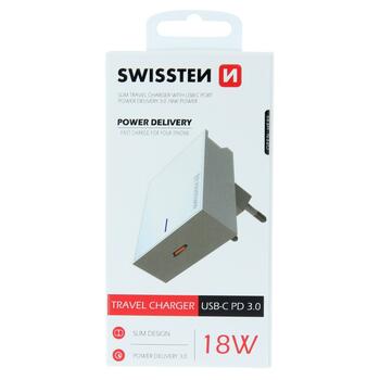 Swissten Premium 18W Tīkla Lādētājs USB-C PD (SW-USBCPD18W-W)