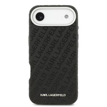 Karl Lagerfeld Grained PU Repeated Logo MagSafe Case Aizsargapvalks priekš iPhone Air / melns (KLHMP17MPGKLFOFK)