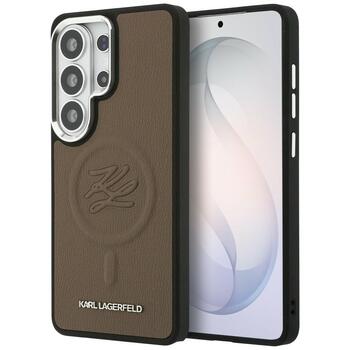Case Karl Lagerfeld Embossed Ring Initials MagSafe Защитный чехол для Samsung Galaxy S26 Ultra / коричневый (KLHMS26LPGFKLRDW)