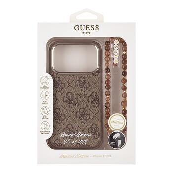 Guess PU 4G MagSafe Strap Limited Edition of 299 Case Aisargapvalks priekš Apple iPhone 17 Pro (GUHMP17LP4GREGSLW)
