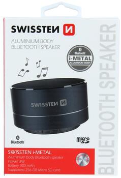 Swissten Bluetooth Беспроводная колонка с Micro SD / 3W (i-METAL-BK)