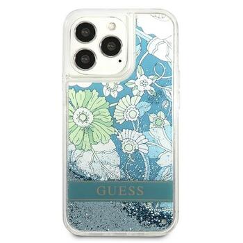 Guess GUHCP13LLFLSN Flower Liquid Glitter Aizsargapvalks priekš iPhone 13 Pro / 13 6,1