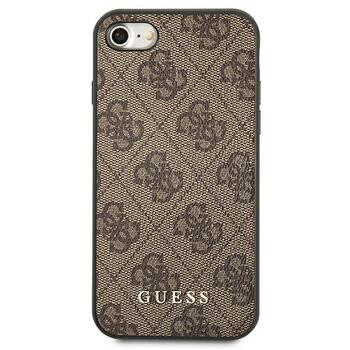 Guess GUHCI8G4GFBR Hardcase 4G Metal Gold Logo Aizsargapvalks priekš iPhone SE 2022 / 2020 / 7 / 8 / brūns (GUHCI8G4GFBR)