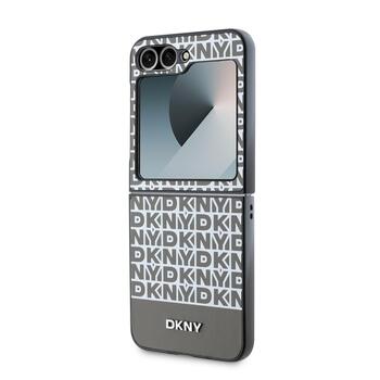 DKNY PU Leather Repeat Pattern Bottom Stripe Case Защитный чехол для Samsung Galaxy Z Flip 6/7 FE / коричневый (DKHCZF6PSOSPW)