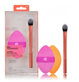 Real Techniques Precision Perfection Duo Набор принадлежностей для макияжа (кисть + спонж) (079625452525)