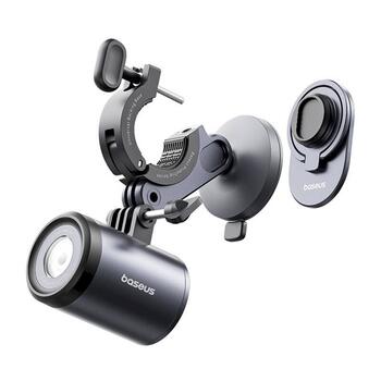 Baseus PrimeTrip 2-in-1 Velosipēda turētājs Tālruņa turētājs + lukturis / melns (C12569000121-00)