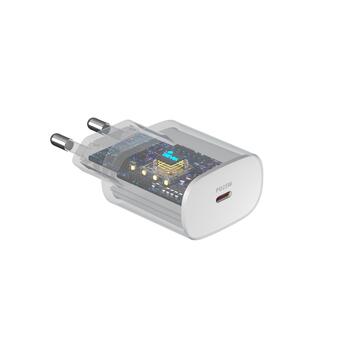 Devia Smart PD 25W Настенное Зарядное Устройство USB-C - USB-C Кабель 1.2m (RLC-383-EC042-WH)