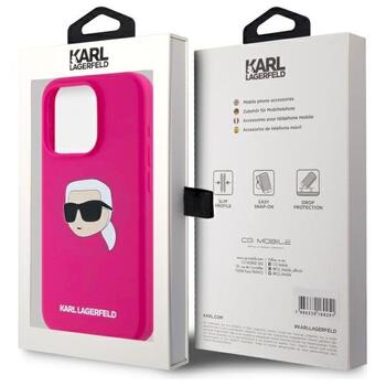 Karl Lagerfeld KLHMP15XSKHPPLF Silicone Karl Head Print MagS Aizsargapvalks priekš iPhone 15 Pro Max 6.7