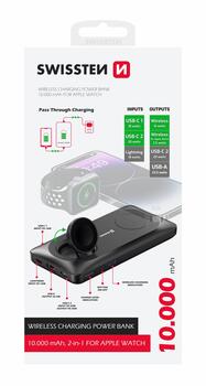 Swissten Беспроводной Power Bank для Apple Watch и MagSafe устройств 10000mAh (22013973)