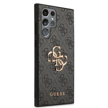 Guess PU 4G Metal Logo Case Защитный чехол для Samsung Galaxy S24 Ultra / серый (GUHCS24L4GMGGR)