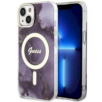 Guess GUHMP14SHTMRSU Golden Marble MagSafe Aizsargapvalks priekš iPhone 14 / 15 / 13 6.1