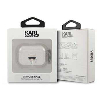Karl Lagerfeld KLAPUKHGS AirPods Procover Защитный чехол для AirPods Pro / серебристый глиттер (KLAPUKHGS)