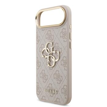 Guess PU Leather 4G Metal Logo Gold Frame Case Защитный чехол для iPhone Air / розовый (GUHCP17M4GMGCPI)