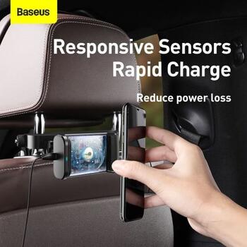Baseus Авто держатель + Беспроводная Зарядка для Заднего Сиденья 15W (WXHZ-01)
