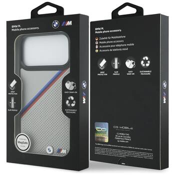 BMW M Tricolor Metal Logo MagSafe Case Aizsargapvalks priekš Apple iPhone 17 Pro Max (BMHMP17X25PCSPEG)