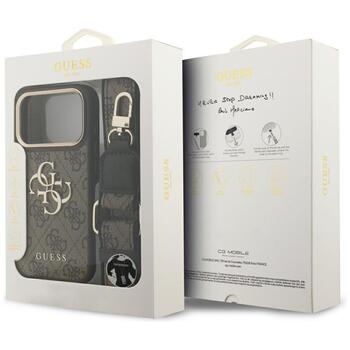 Guess 4G Big 4G Classic Logo Big Strap Metal Buttons Case for iPhone 17 Pro Brūns (GUHCP17LP4G4BCSW)