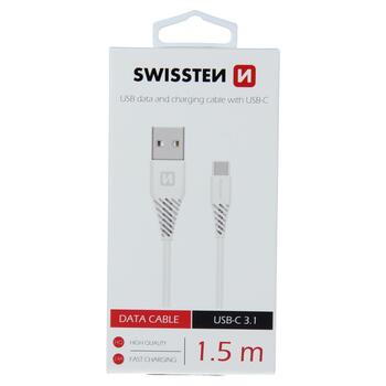 Swissten Basic Универсальный Quick Charge USB-C USB Кабель данных 1.5m (SW-BA-TYPC-15M-WH)