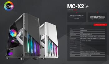 Mars Gaming MC-X2 Datora korpuss ATX / Steel Front / FRGB 2x FAN / Windows (MCX2)