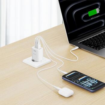 Swissten Edge Tīkla Lādētājs 2x USB-C PD 65W + USB-A QC 18W Balts (22071720)