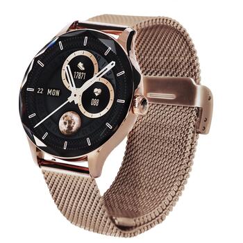 Garett Smartwatch Viva gold steel Умные часы AMOLED / IP67 / Find your phone / Music playback control (VIVA_GLD_STL)