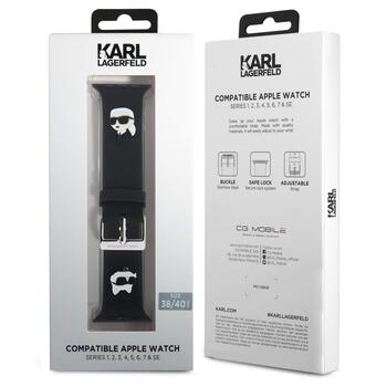 Karl Lagerfeld Karl and Choupette Head NFT Ремешек для часов для Apple Watch 38/40/41 / чёрный (KLAWMSLKCNK)