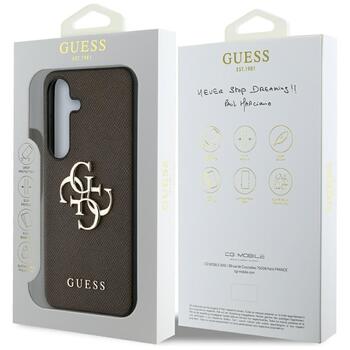 Guess Grained Big 4G Logo Small Classic Logo Case Защитный чехол для Samsung Galaxy S25 Plus / коричневый (GUHCS25MPGT4MBW)