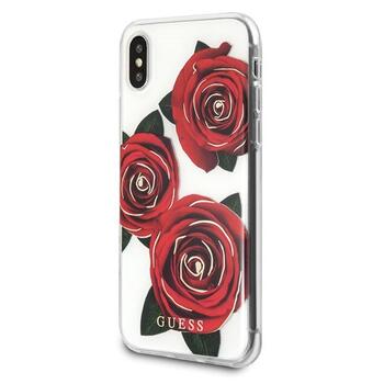 Guess GUHCPXROSTR Hardcase Flower Desire Aizsargapvalks priekš iPhone X / red rose (GUHCPXROSTR)