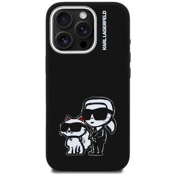 Case Karl Lagerfeld Silicone Karl&Choupette Sketch MagSafe Защитный чехол для iPhone 16 Pro / чёрный (KLHMP16LSKCGRGK)