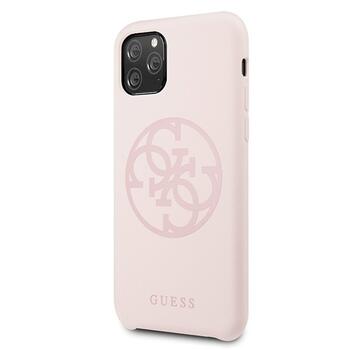 Guess GUHCN58LS4GLP Silicone 4G Tone On Tone Защитный чехол для iPhone 11 Pro / светло-розовый (GUHCN58LS4GLP)