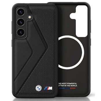 Etui BMW Leather Oversized Stripes MagSafe Aizsargapvalks Priekš Samsung Galaxy S25 (BMHMS25S24PUOCSK)
