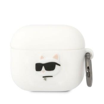 Karl Lagerfeld KLA3RUNCHH AirPods 3 cover Защитный чехол для AirPods 3 Silicone Choupette Head 3D / белый (KLA3RUNCHH)