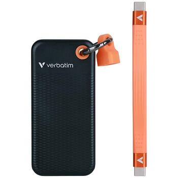 Verbatim 32418 Pocket SSD Внешний накопитель 256GB USB-C 3.2 gen.2 / чёрный-оранжевый (32418)