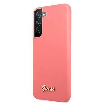 Guess GUHCS22MLSLMGFU Hardcase Silicone Script Metal Logo Aizsargapvalks priekš S22+ S906 / fuksija (GUHCS22MLSLMGFU)