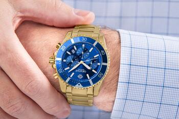 Giewont Vīriešu pulkstenis Chronograph Sapphire / zelta/zils (GW3970-B6)