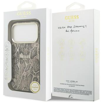 Guess Python Pattern MagSafe Case Защитный чехол для iPhone 17 Pro / коричневый (GUHMP17LHIMPYGW)