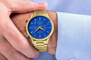 Giewont Мужские часы Chronograph Sapphire / золотой/синий (GW6310-B5)