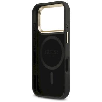 Guess 4G PU Triangle Logo & Stand Camera Magsafe Aizsargapvalks priekš iPhone 17 Pro / melns (GUHMP17LPCS4GPTK)