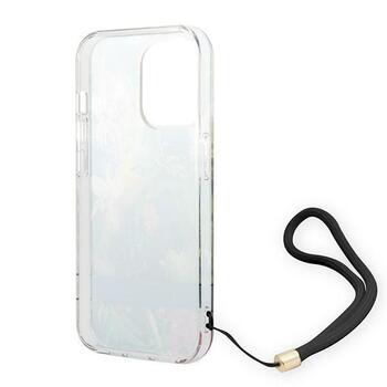 Guess GUOHCP14XHFLSB Flower Strap Aizsargapvalks priekš iPhone 14 Pro Max 6,7