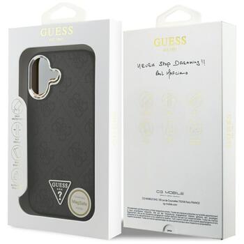 Case Guess 4G Triangle Logo MagSafe Aizsargapvalks priekš iPhone 17 / melns/sudraba (GUHMP17SP4TSRCMK)