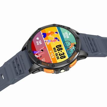 GRAVITY Смарт-часы GT24-1 GPS с силиконовым ремешком / чёрный/тёмно-синий (GT24-1)