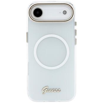 Case Guess IML Gradient Script Metal MagSafe Защитный чехол для iPhone 17 Air / белый (GUHMP17M5HTGMCSH)