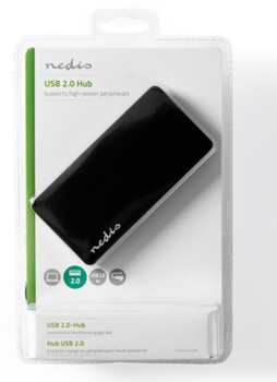 Nedis UHUBU2430BK USB Hub Centrmezgls 4-Porti USB 2.0 (UHUBU2430BK)