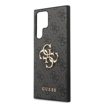 Guess PU 4G Metal Logo Case Защитный чехол для Samsung Galaxy S24 Ultra / серый (GUHCS24L4GMGGR)