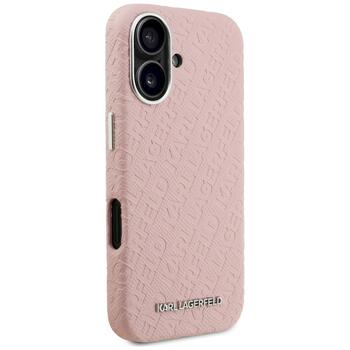 Karl Lagerfeld FW Stamped Karl MagSafe Case Aizsargapvalks priekš iPhone 16 / rozā (KLHMP16SPGKLFOFP)