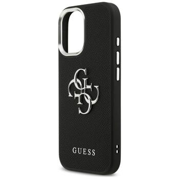 Case Guess Grained Big 4G Classic Logo Aizsargapvalks priekš iPhone 17 / melns (GUHCP17SPG4SMCEK)