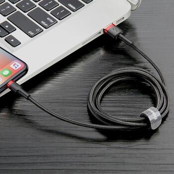 Baseus Cafule USB Lightning Кабель для зарядки 2.4A 1m / красный/чёрный (CALKLF-B19)