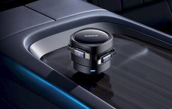 Baseus Enjoyment Max 60W Auto lādētājs ar ievietojamiem kabeļiem USB-C un Lightning / melna (C00035507121-00)