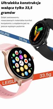 GRAVITY GT12-2 Смарт-часы для женщин с силиконовым ремешком + чёрным браслетом / синий (GT12-2)