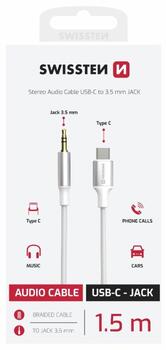 Swissten Audio Adapter Textile USB-C - 3.5mm Vads 1.5m (73502310)
