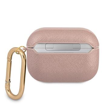 Guess GUAPSASMP AirPods Pro cover Saffiano Script Metal Collection Защитный чехол для AirPods Pro / розовый (GUAPSASMP)